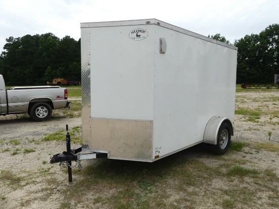 2020 MAXIMUM Cargo Trailer, V-nose 6ft x 10ft w/ramp door in rear, walk thru side door, LED lights,
