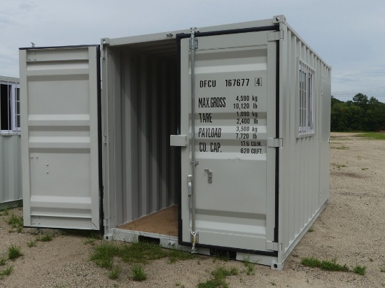 (New) 87inch x 12ft Sea Container side door w/window, s/n: DFCU1676774