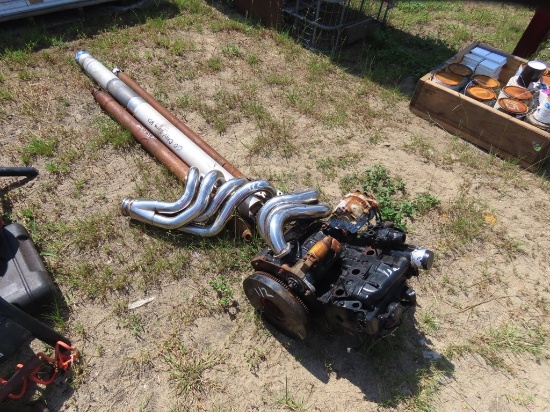 Motor, headers, drive shafts