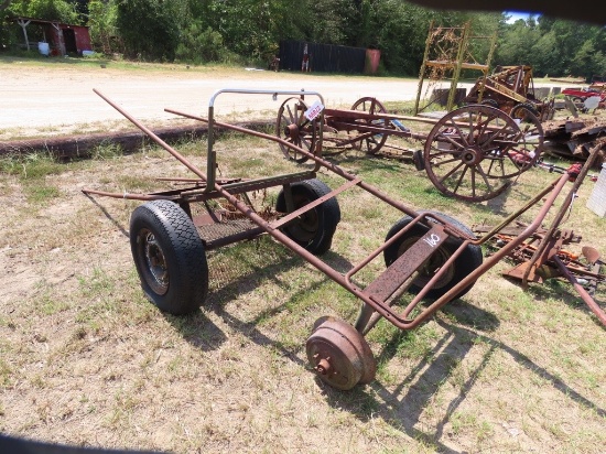 (2) single horse wheel cart, antique mule plow & horse hinges