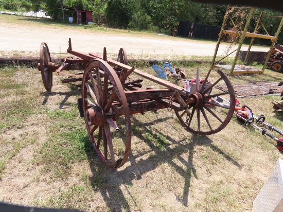 Antique 4wheel two horse wood wheels, wood wheels wagon frame