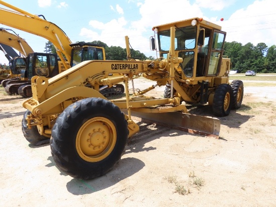 1984 CAT 130G Motor Grader, closed A/C cab, 12ft board, front 6pt ripper, front & rear articulate 13