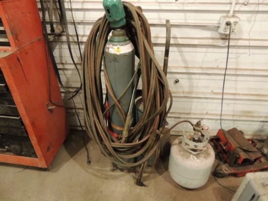 Acetylene Torch Set w/gauges, hoses, tank and cart