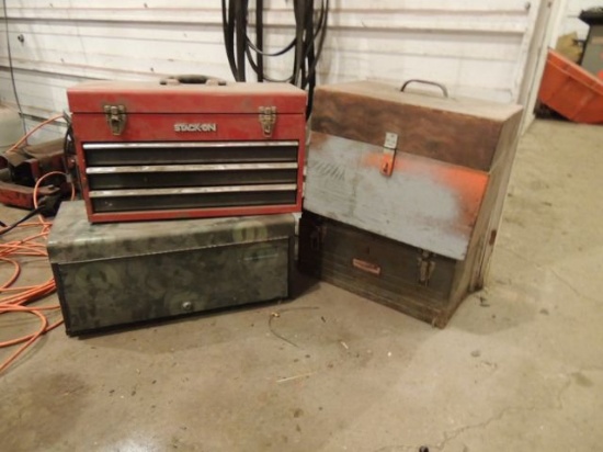 2 Auto Creepers and 4 misc. tool boxes