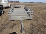 Bear aluminum 2 wheel utility trailer with rear folding ramps, 63 3/4 inche