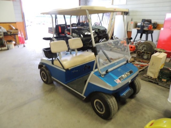 Club car electric golf cart with charger, blue