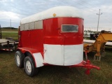 Tandem Axel Stock Trailer 9ft red and white, titled AABS505