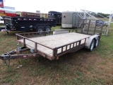 PJ 16ft Tandem axel trailer with 2 ft. dovetail side and rear ramp, 2090