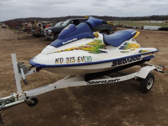 1997 Seadoo Bombardier Jet ski with trailer, no paperwork on the trailer ND