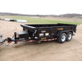 2018 Doo Little 14 ft dump trailer, low profile, 14,000 lb, scissor lift bo