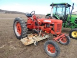 C Farmall Tractor with belly mower, wide front, runs good, one like new tir