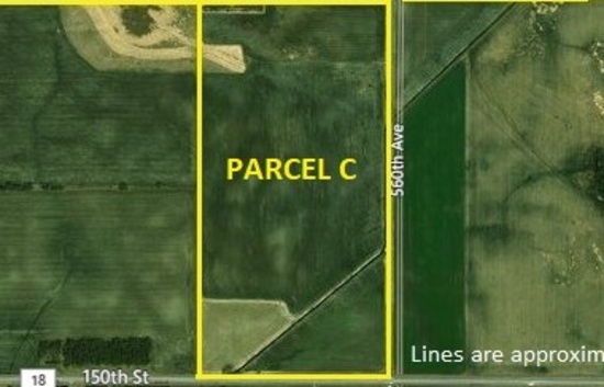 Parcel C: 80 acres +/- farmland parcel number 120120000.  Located in Steven