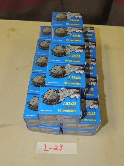 25 boxes 0f 20 per box silver bear 7.62x39 125 gr .bimetal SP zinc plated c