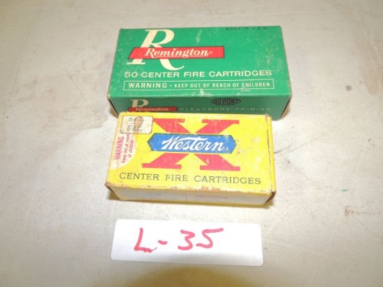1 box 50 western 32 automatic 71 gr. full metal jacket and 1 box 50 remingt