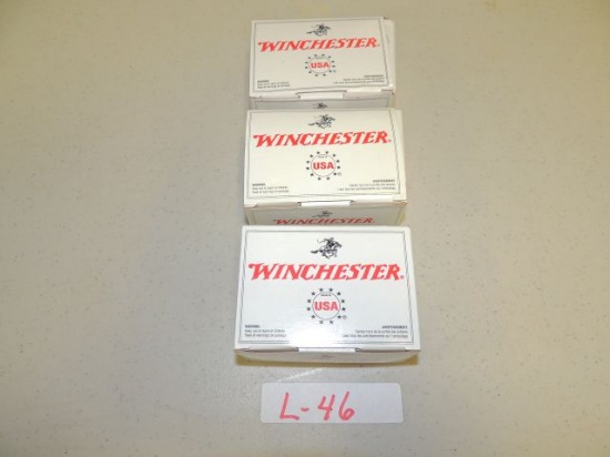 3 boxes 100 per box winchester 9mm luger 115 gr. metal jacket, target/range