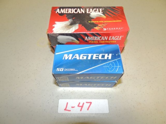4 boxes 50 per box amercian eagle 9mm luger 115 gr. full metal jacket and 2