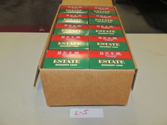 10 Boxes of Estate 12ga. 2-3/4 inch no. 00 Buckshot ammo, lead