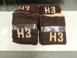 4 brown wool blankets