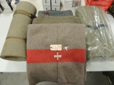 4 military blankets and 3 bed mats