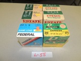 4 boxes 25 per box estate 20 ga. 2 3/4 in 1 oz 8 shot and 1 box of 25 feder