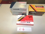 3 Boxes of Federal Classic 12ga. 2-3/4 inch no. 4 buckshot ammo, and 2 boxe