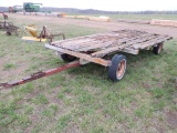 Wagon running gear with poor condition flat bed
