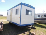 20 ft construction trailer with stairs, ac, heat, some hail damage, no pape