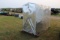 4x8 aluminum fish house on skids and sled, all aluminum frame, spearing or
