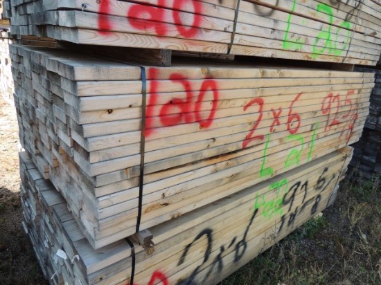 one bunk of 2x6 x 92 5/8 inch long lumber 120 pieces, taxed item, located o