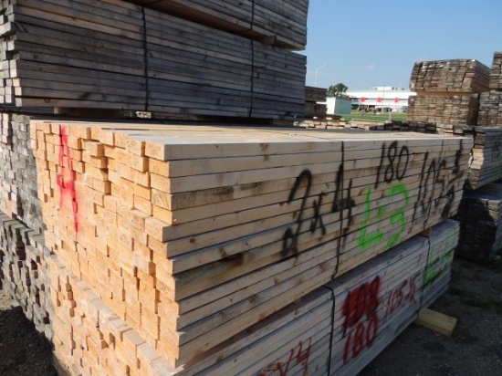 one bunk of 2x4 x 105 1/2 inch long lumber 180 pieces, taxed item, located