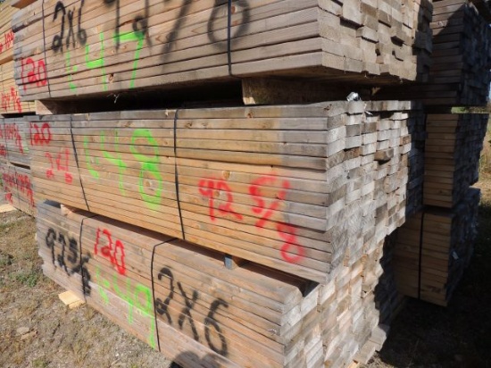 one bunk of 2x6 x 92 5/8 inch long lumber 120 pieces, taxed item, located o