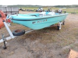 1975 Lund Trihall 15ft boat with 25hp Johnson motor with trolling motor, fi