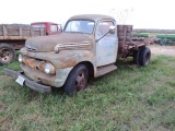 1951 Ford F5 Truck with manual transmission, not running, titled, V8, hoist