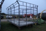 9x16 square bale thrower rack with Minnesota running gear, red tounge
