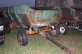 Rear unloading silage box with running gear, MN orange running gear