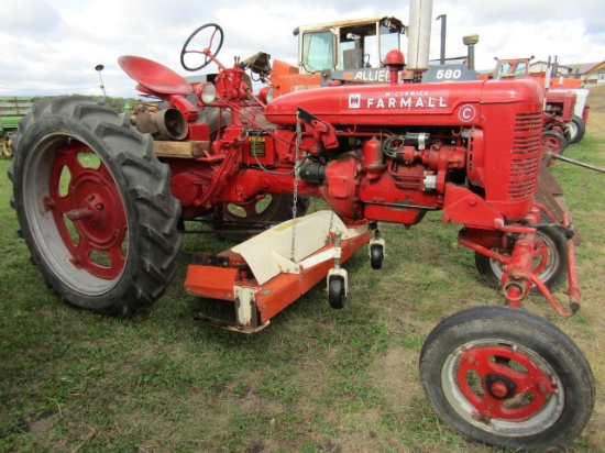 Farmall C Tractor with woods belly mower