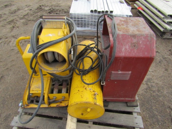 Propane heater and Lincoln arc welder