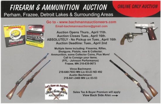 Lakes Area Fiream, Ammunition, and More Auction