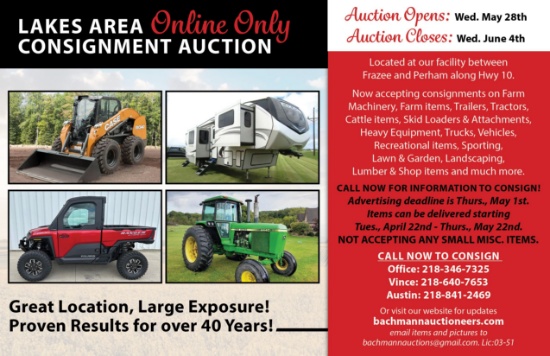 Lakes Area Spring Consignment Auction Perham, MN
