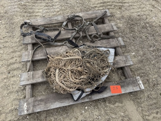 2 Fly Nests, 2 Fly Masks, Leather Halters