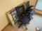 3 White fold up Tables and Office Chairs