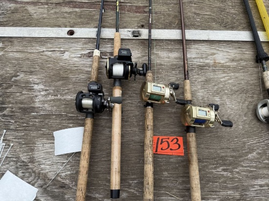 4 Fishing Rods and Reels