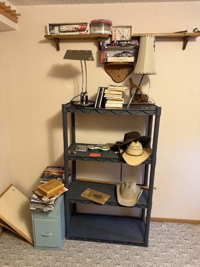 Plastic shelf and contents