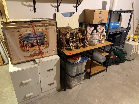 Items in basement file cabinets/décor