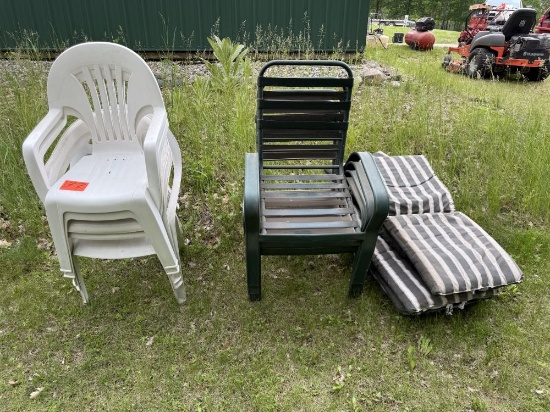 Green and White Lawn Chairs
