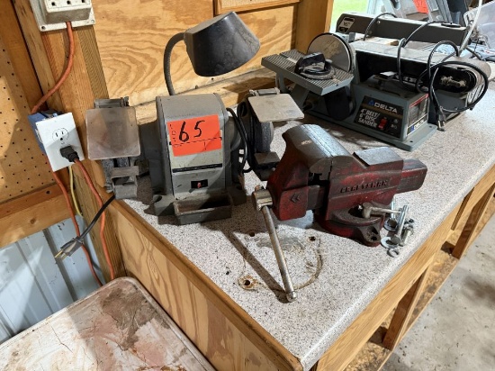 Bench grinder and Vise
