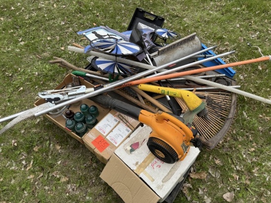 Pallet of lawn items and misc.