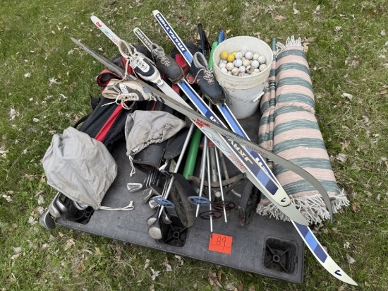 Pallet of sporting items