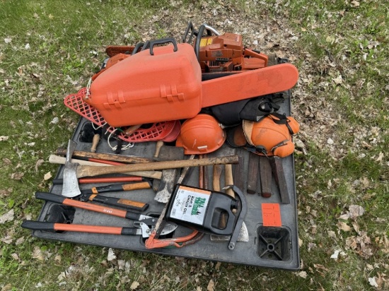 Pallet of Chain Saws and Misc