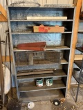 Metal Shelf with live trap and misc.
